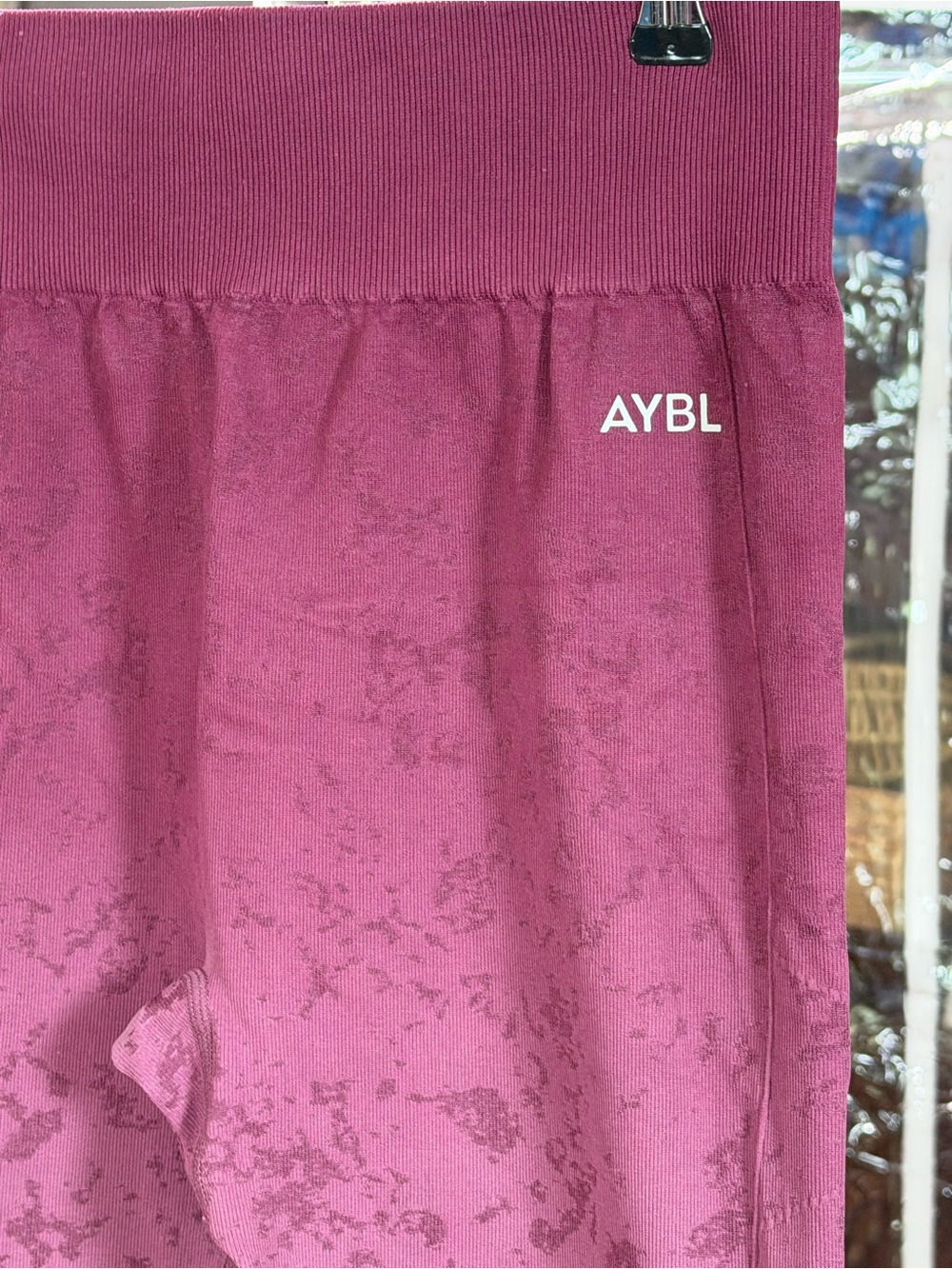 AYBL High Waist Mauve Marl Leggings Women’s Large Gym Yoga Activewear - Picture 4 of 4
